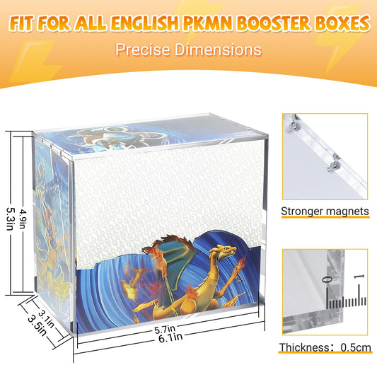 SUVQWJT PKMN booster box case with open lid for easy access and viewing