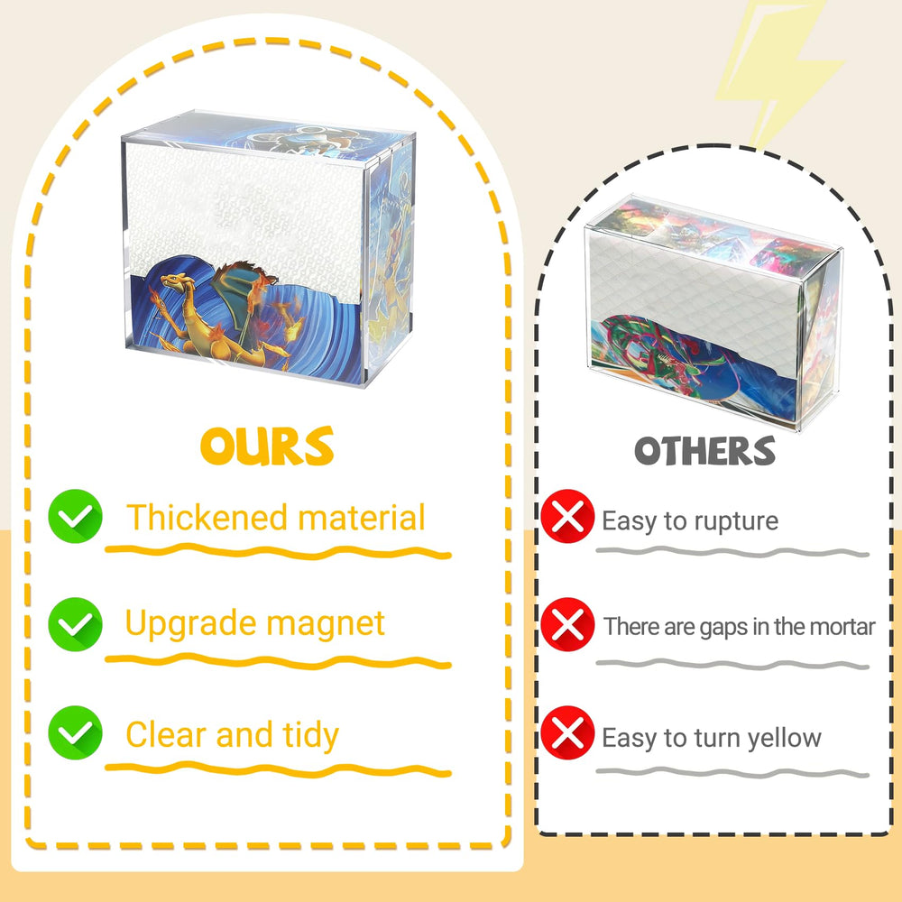 SUVQWJT PKMN booster box case stackable top for organized, space-efficient display