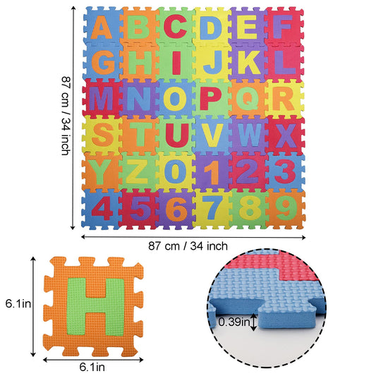 Suwimut alphabet tiles aid letter recognition and colorful learning.
