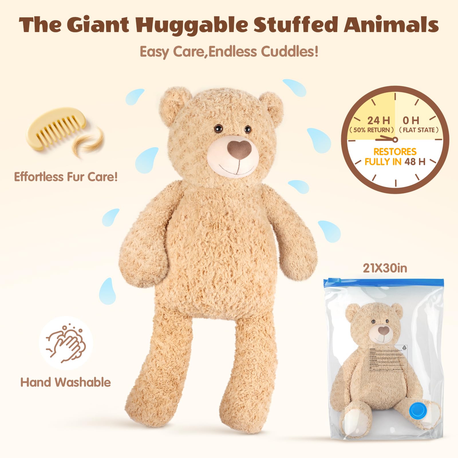 SuzziPals ASTM-certified giant bear safe for family fun