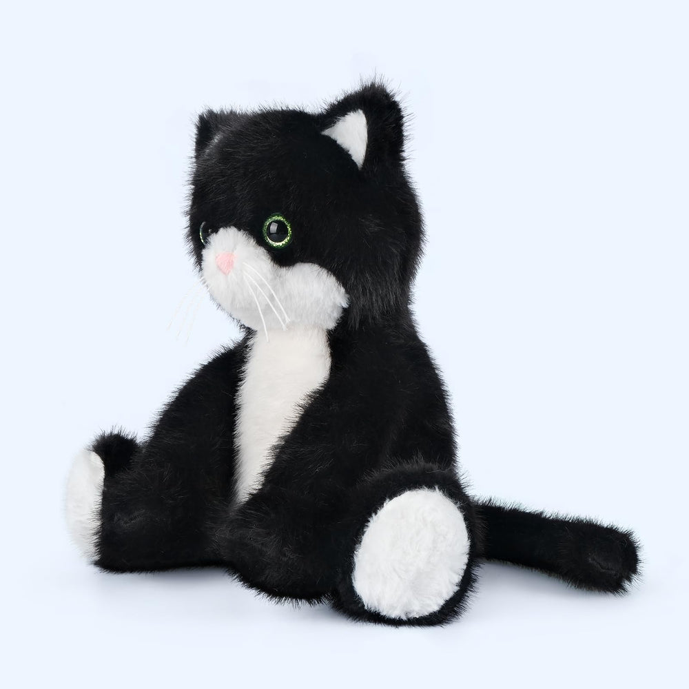 SuzziPals bedroom decor cat plush adds adorable charm to a bed.