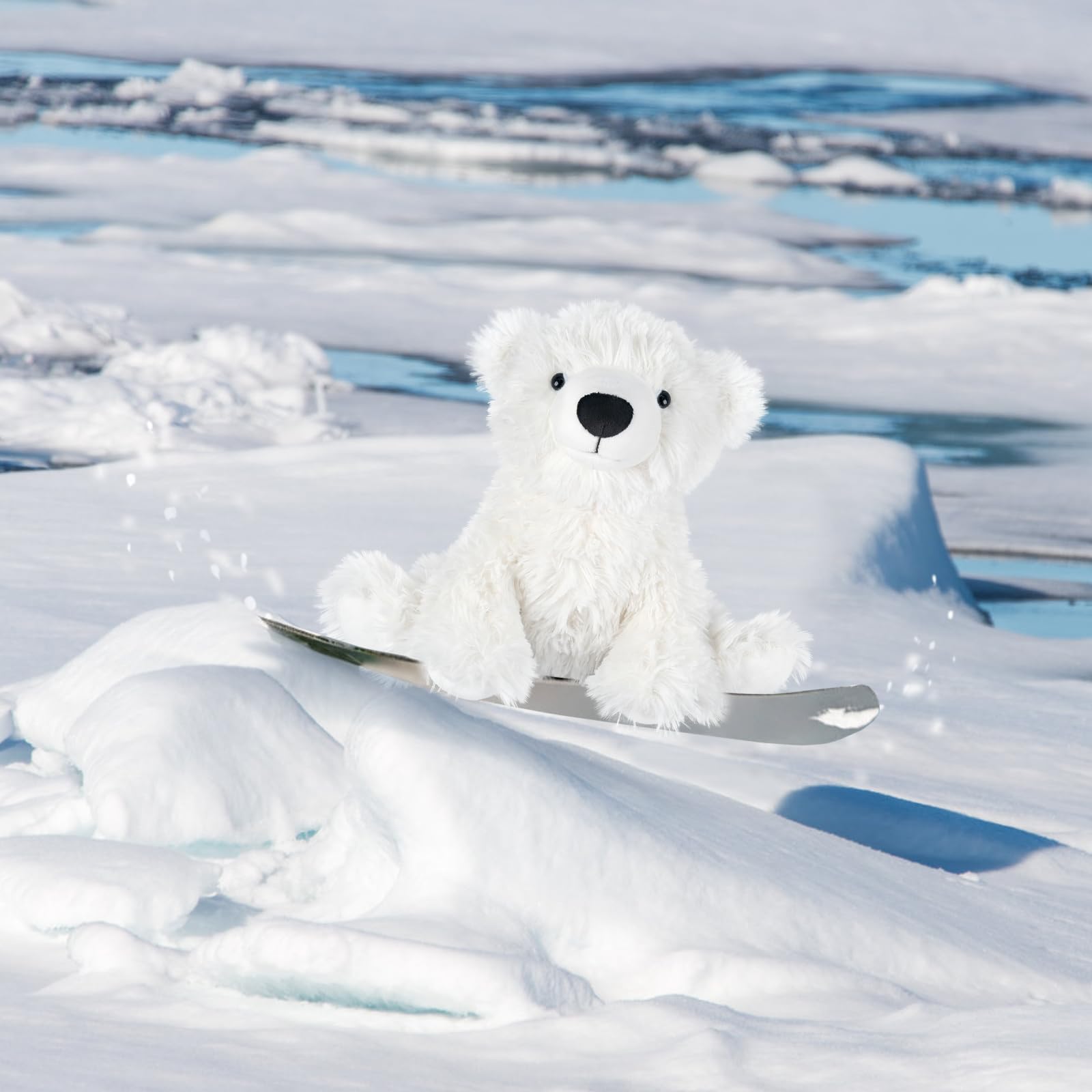 SuzziPals polar bear plush adds a cute bedroom decor touch.