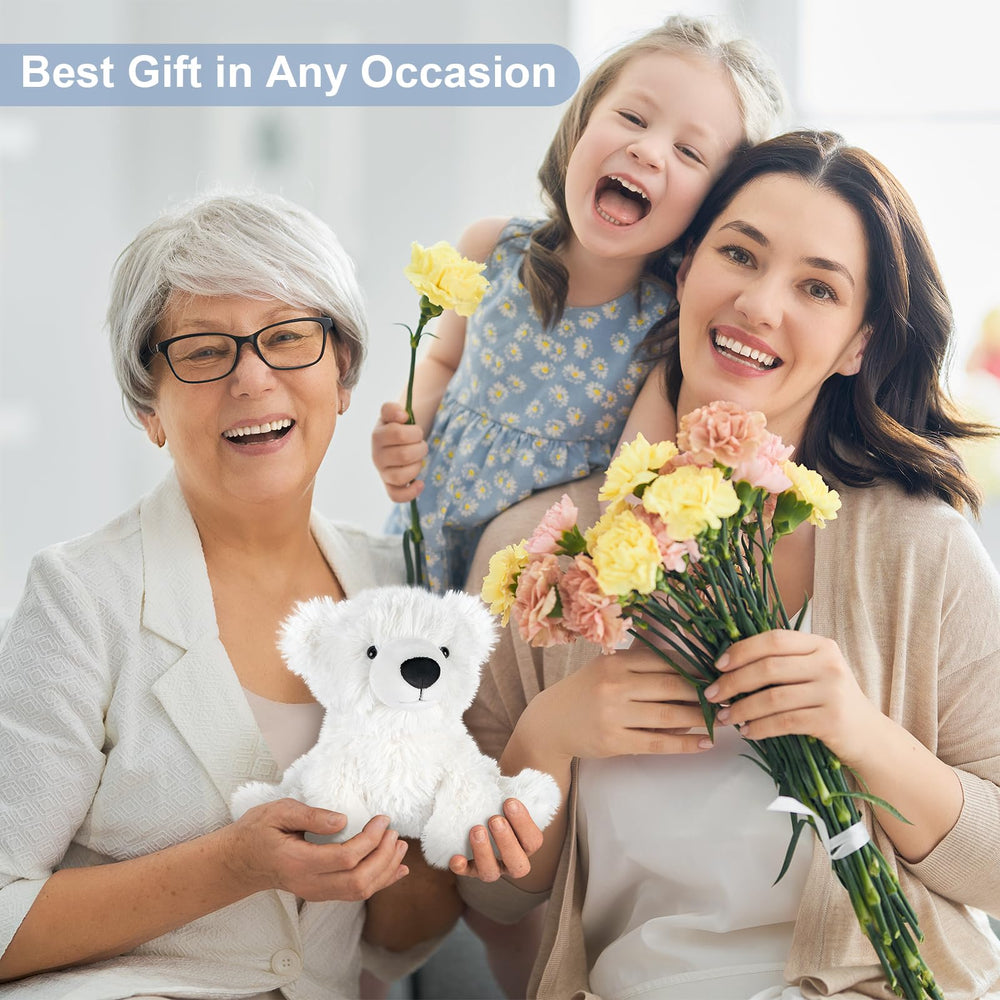 SuzziPals polar bear plush serves as a comforting bedtime buddy.