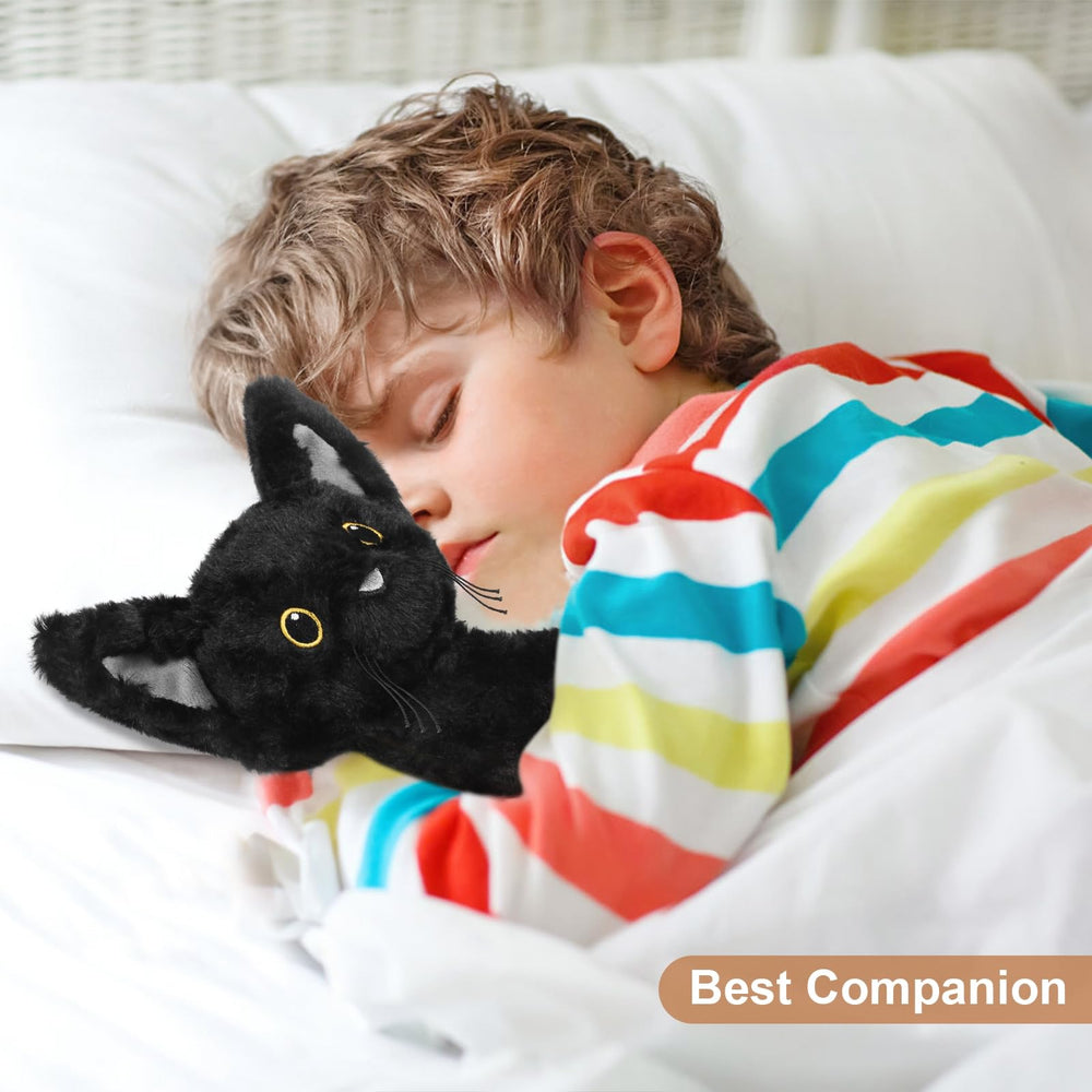 SuzziPals black cat plush offering comforting hugs