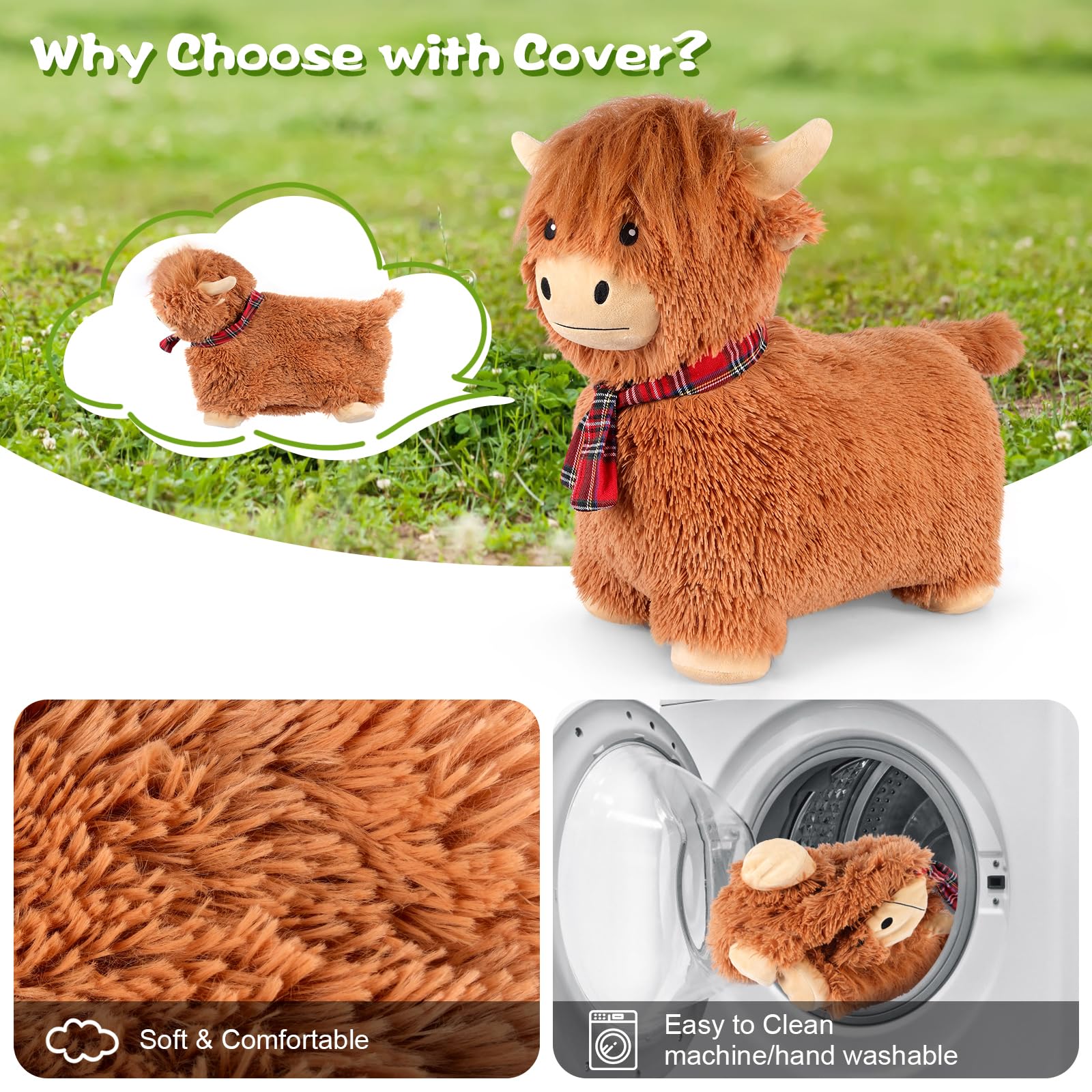 SuzziPals indoor-outdoor bouncy cow toy for playrooms or yards