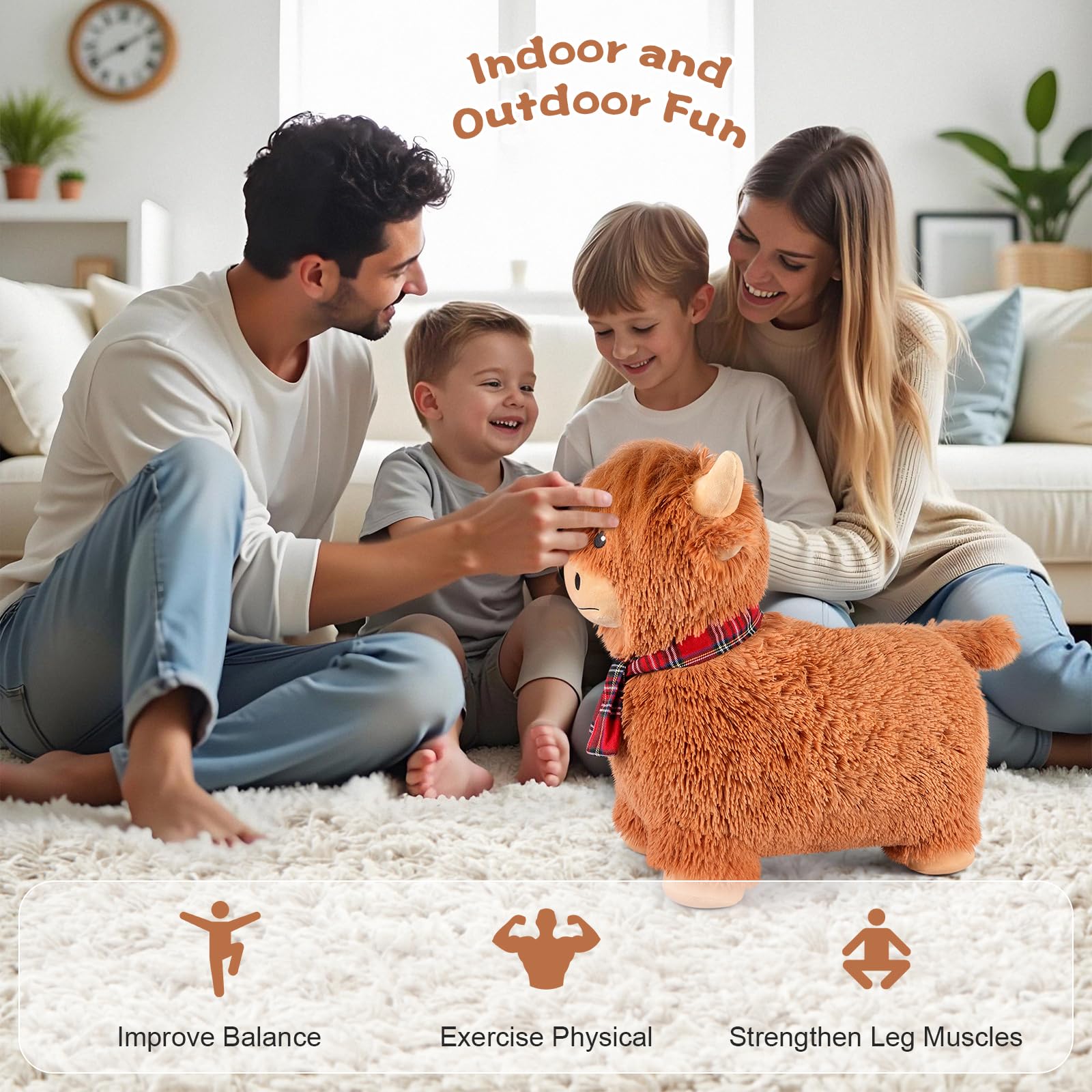 SuzziPals cow toy inflates easily with handheld pump for quick setup