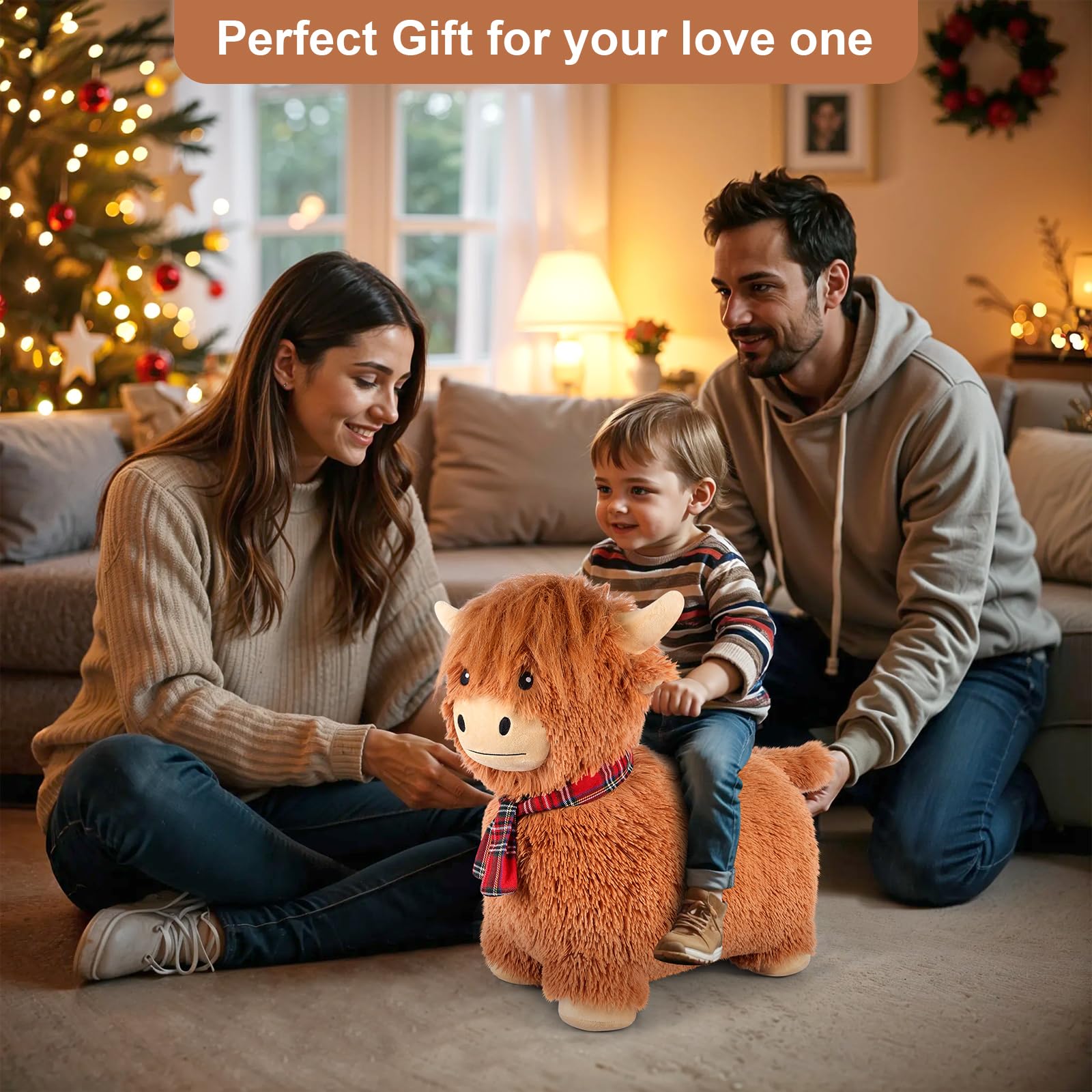 SuzziPals Highland Cow toy features zipper design for fast setup and storage