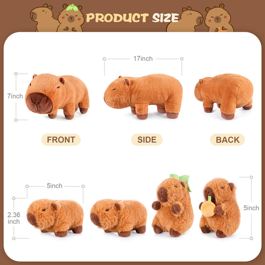 SuzziPals capybara soft plush fabric close-up shows gentle texture and cuddly feel.