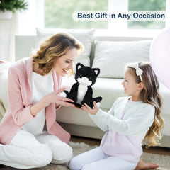 SuzziPals cat plush designed for stress relief and bedtime comfort.
