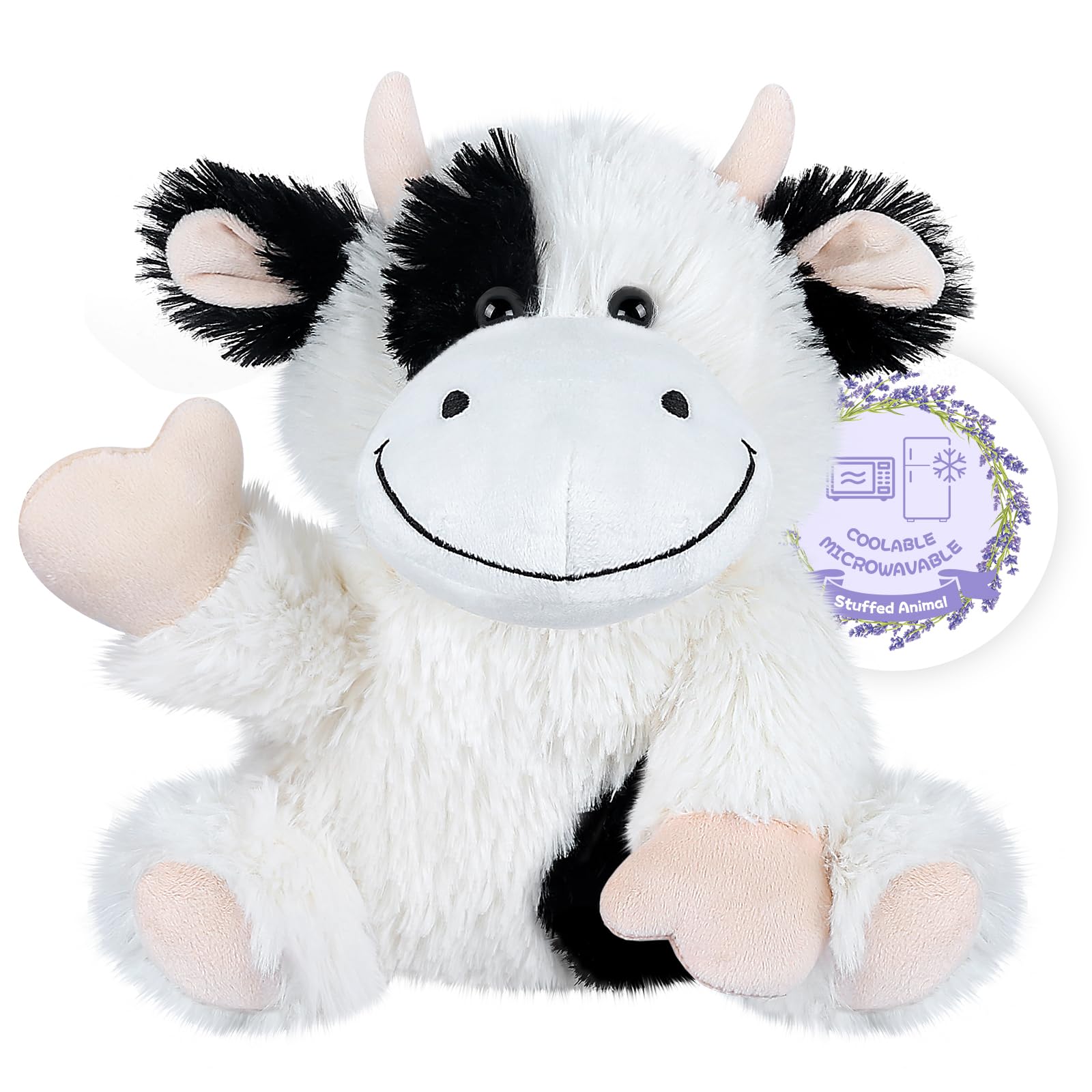 SuzziPals cow plush heated for comforting warmth during snuggles