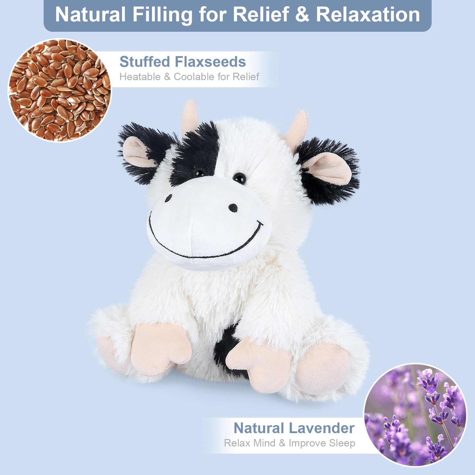 SuzziPals cow plush lavender scent promotes relaxation during rest
