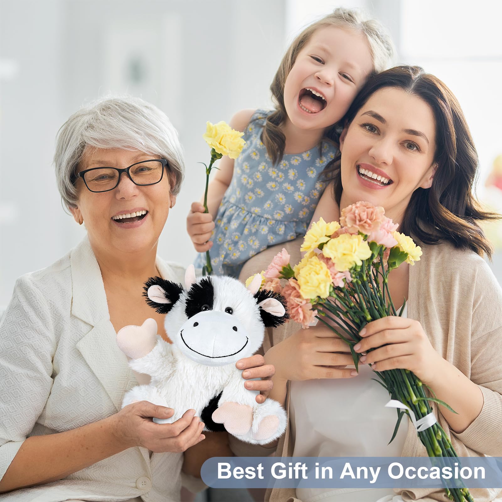 SuzziPals cow plush travel companion for on-the-go comfort