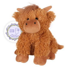 SuzziPals Highland Cow plush heated for cozy comfort