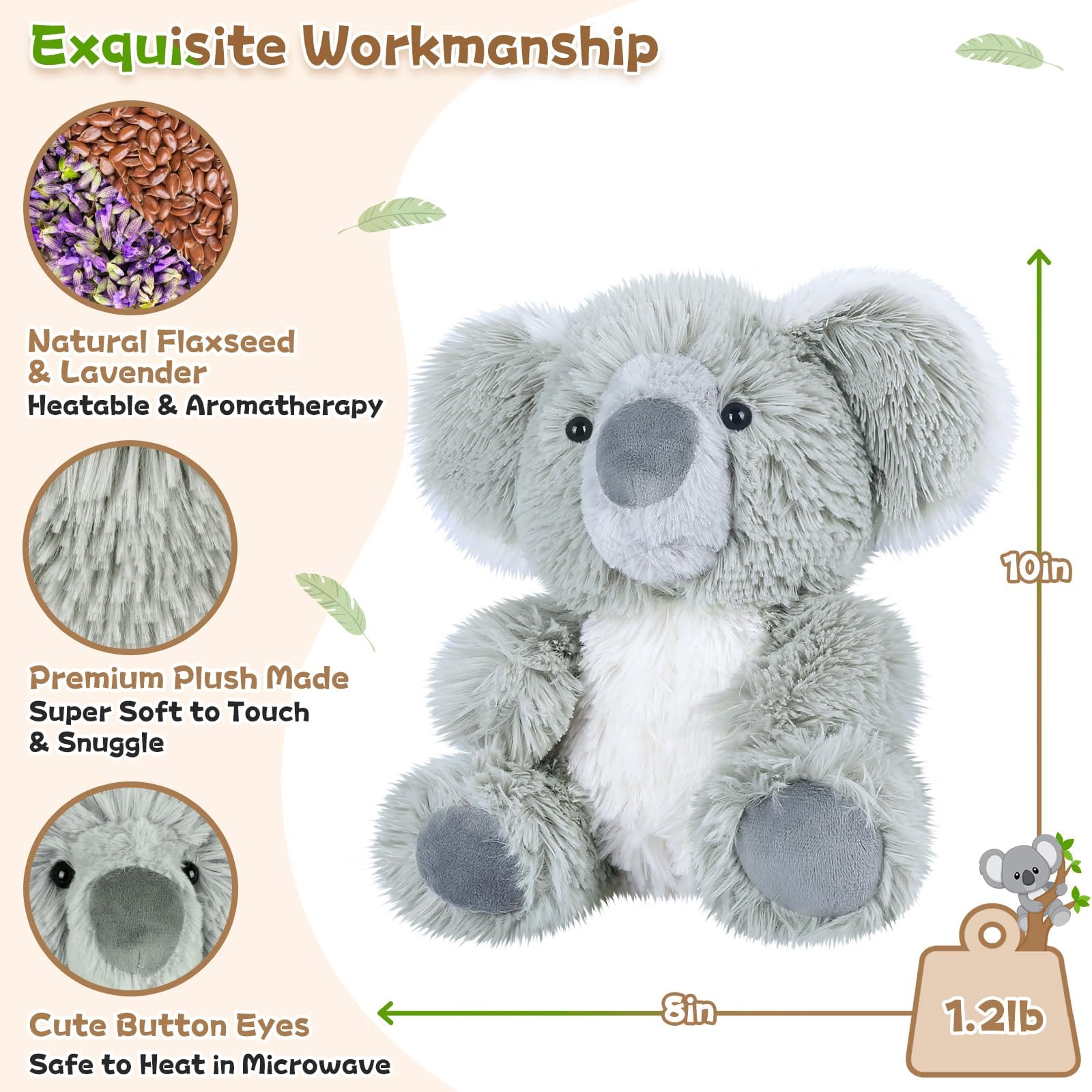 SuzziPals koala lavender scent plush with gentle aroma for relaxation.