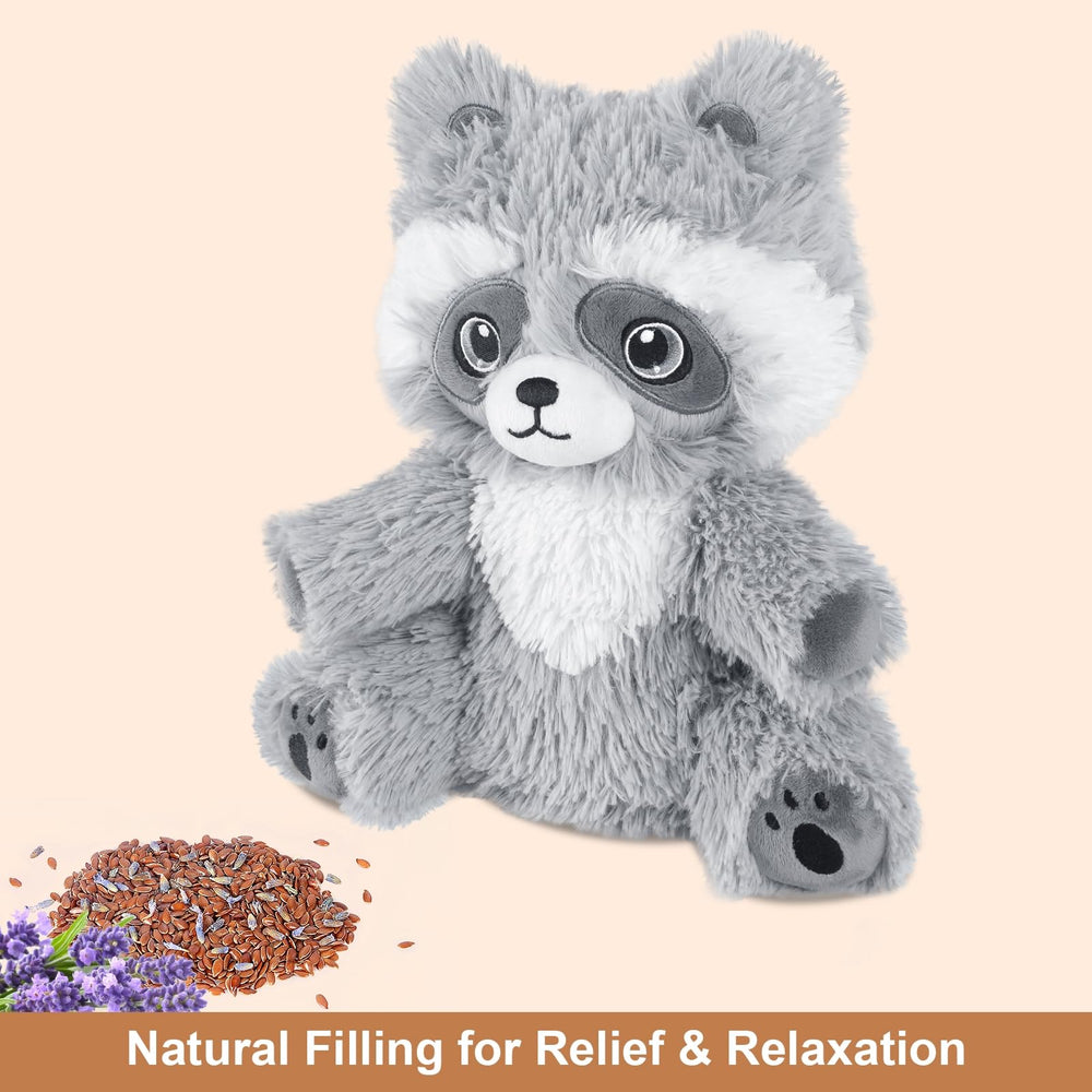 SuzziPals lavender-scented plush raccoon offers calming fragrance after heating