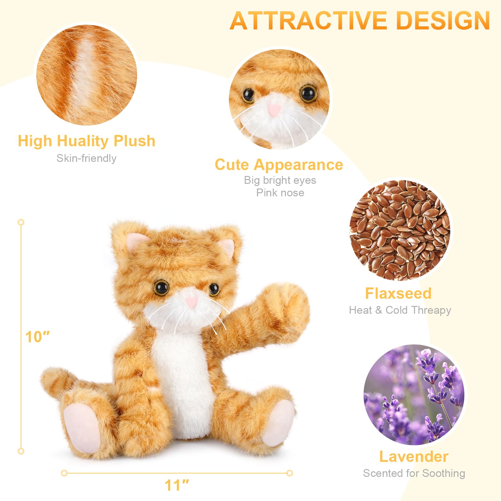 SuzziPals microwavable cat heating pad for soothing warmth.