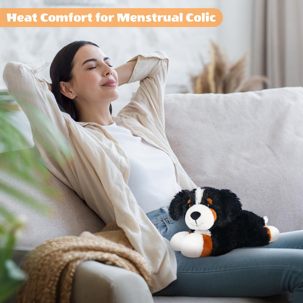 SuzziPals microwavable Bernese Mountain Dog plush offering soothing warmth