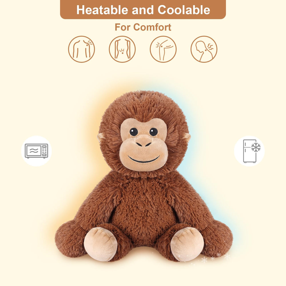 SuzziPals microwavable heating pad plush provides up to 20 minutes of moist heat.