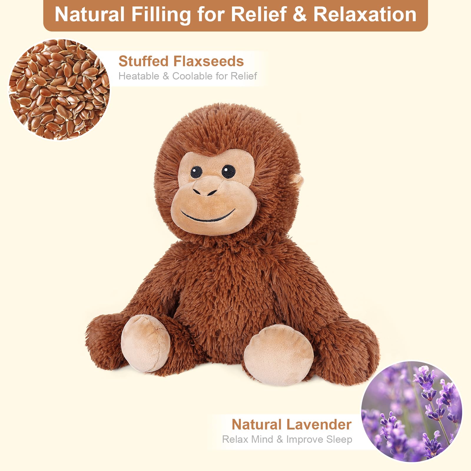 SuzziPals Monkey lavender scented plush for relaxing moments after school.