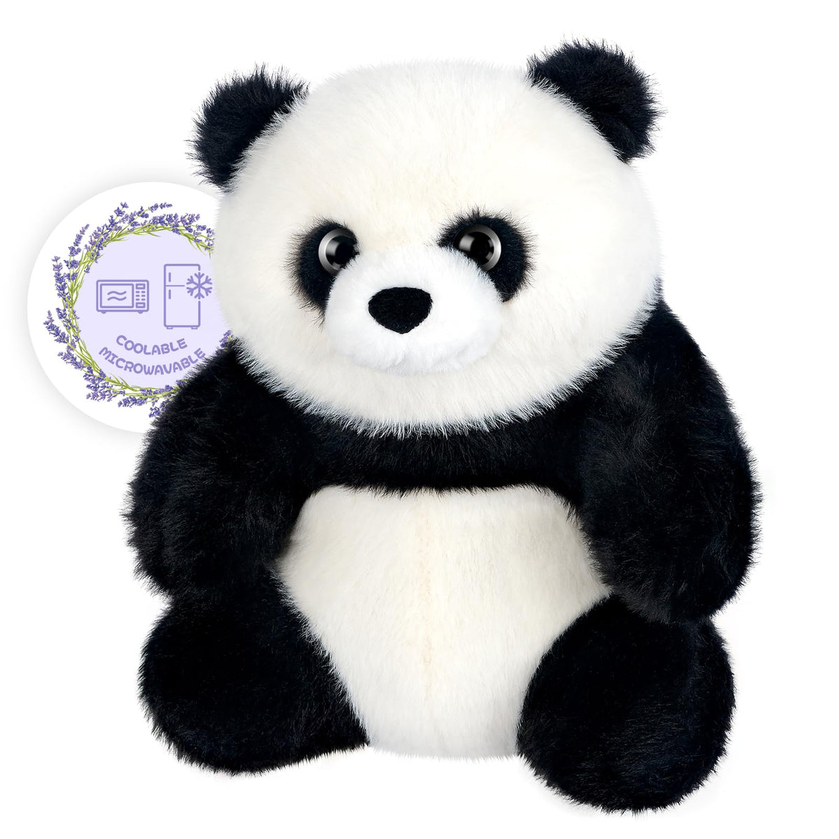 SuzziPals Panda heating pad plush provides cozy warmth for relaxing moments.