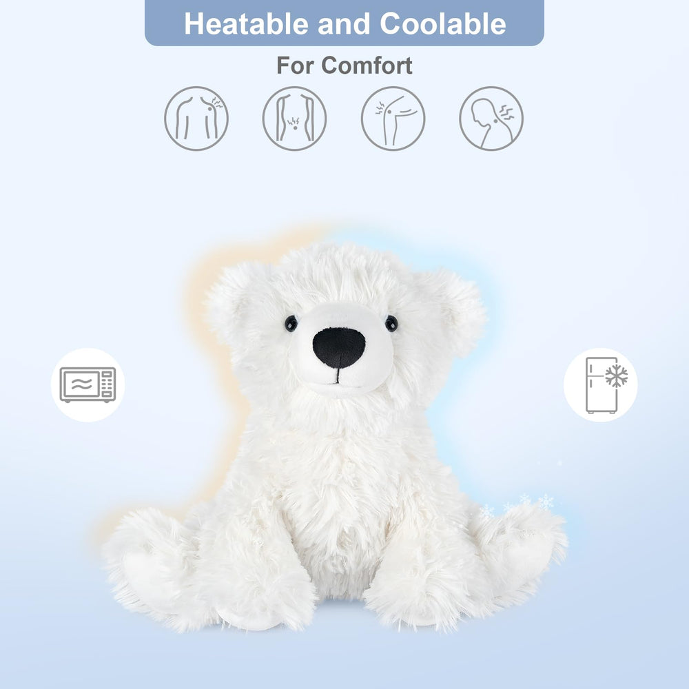 SuzziPals lavender-scented polar bear plush promotes relaxation and sleep.