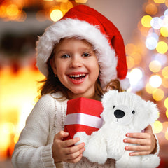 SuzziPals polar bear makes travel and nap time more comforting.