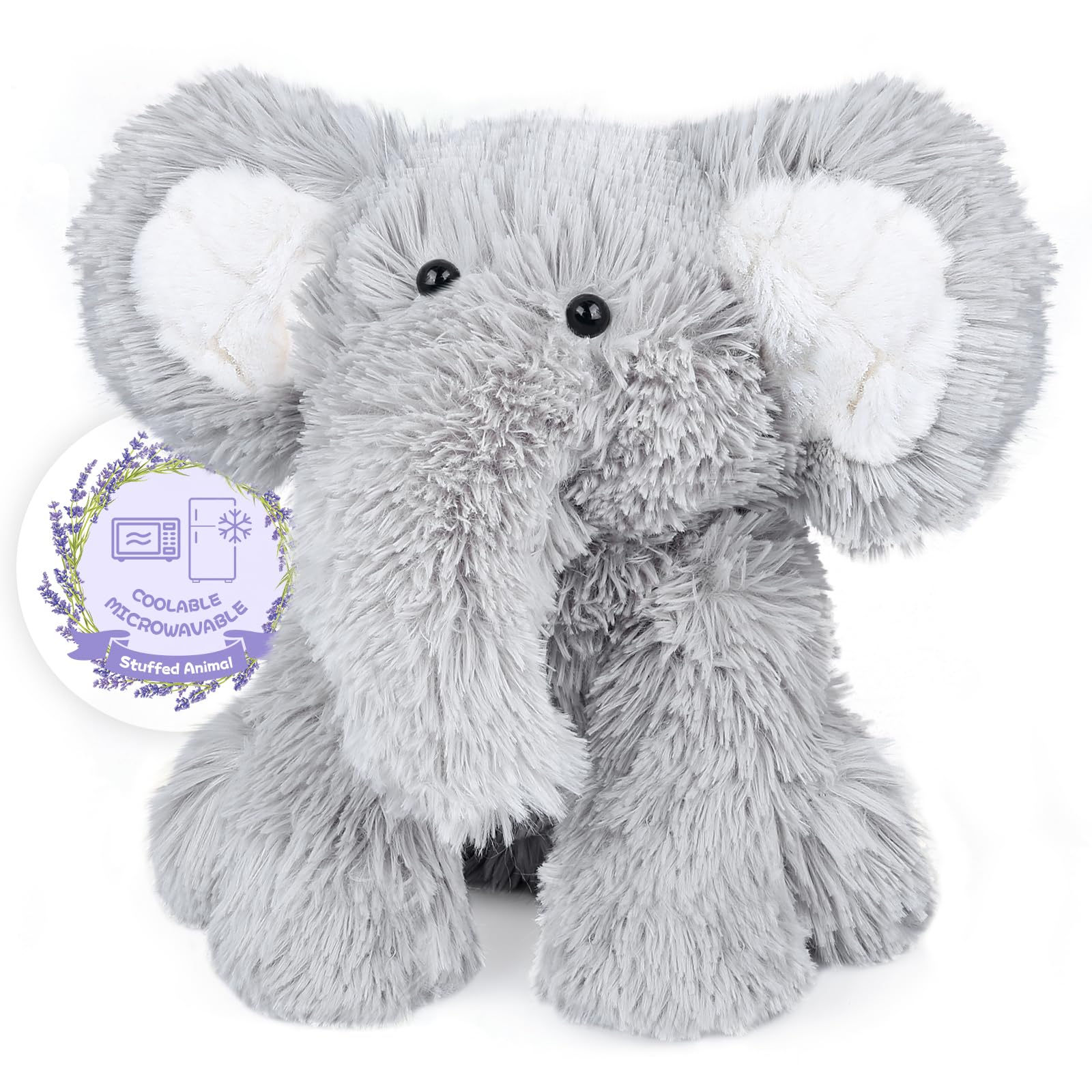 SuzziPals warming elephant plush front view for cozy comfort