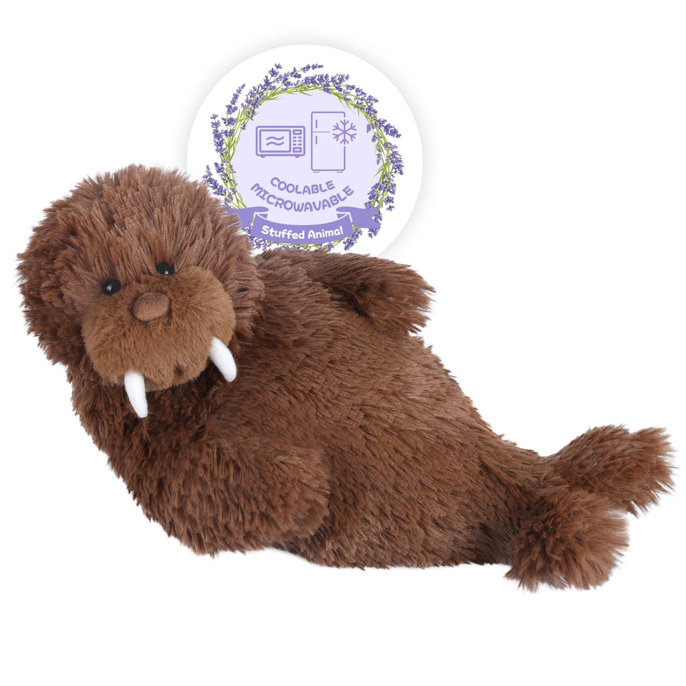 SuzziPals warming walrus plush with soft fabric for comforting hugs.
