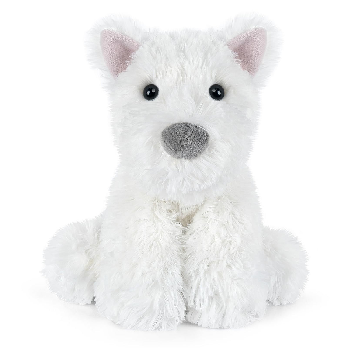 SuzziPals Westie plush heat pad front view for cozy warmth
