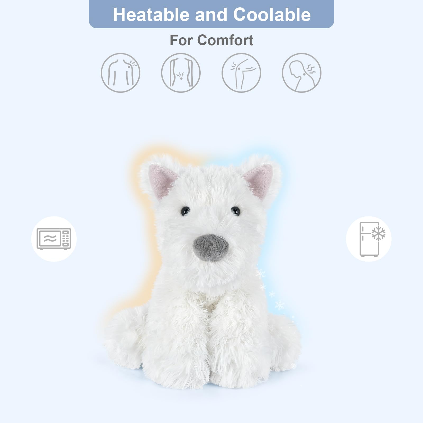 Lavender-scented SuzziPals Westie plush close-up detail