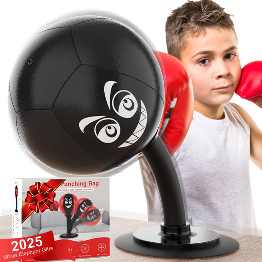 SVANE desktop punching bag with suction base on a smooth desk surface for quick tension relief