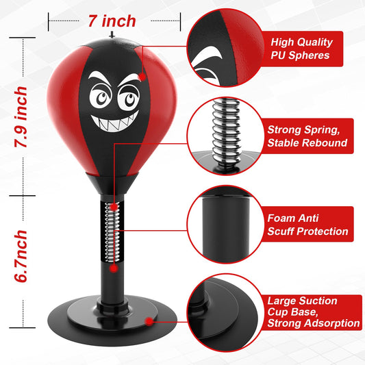SVANE desktop punching bag with air pump enables fast, tool-free setup on your desk.