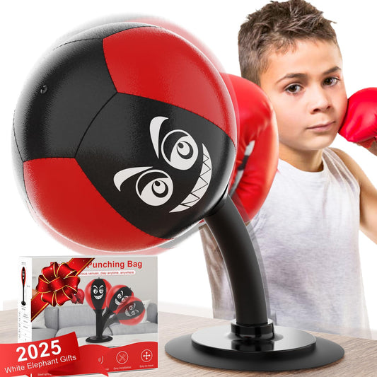 SVANE desktop punching bag with suction base for quick stress relief on smooth surfaces.