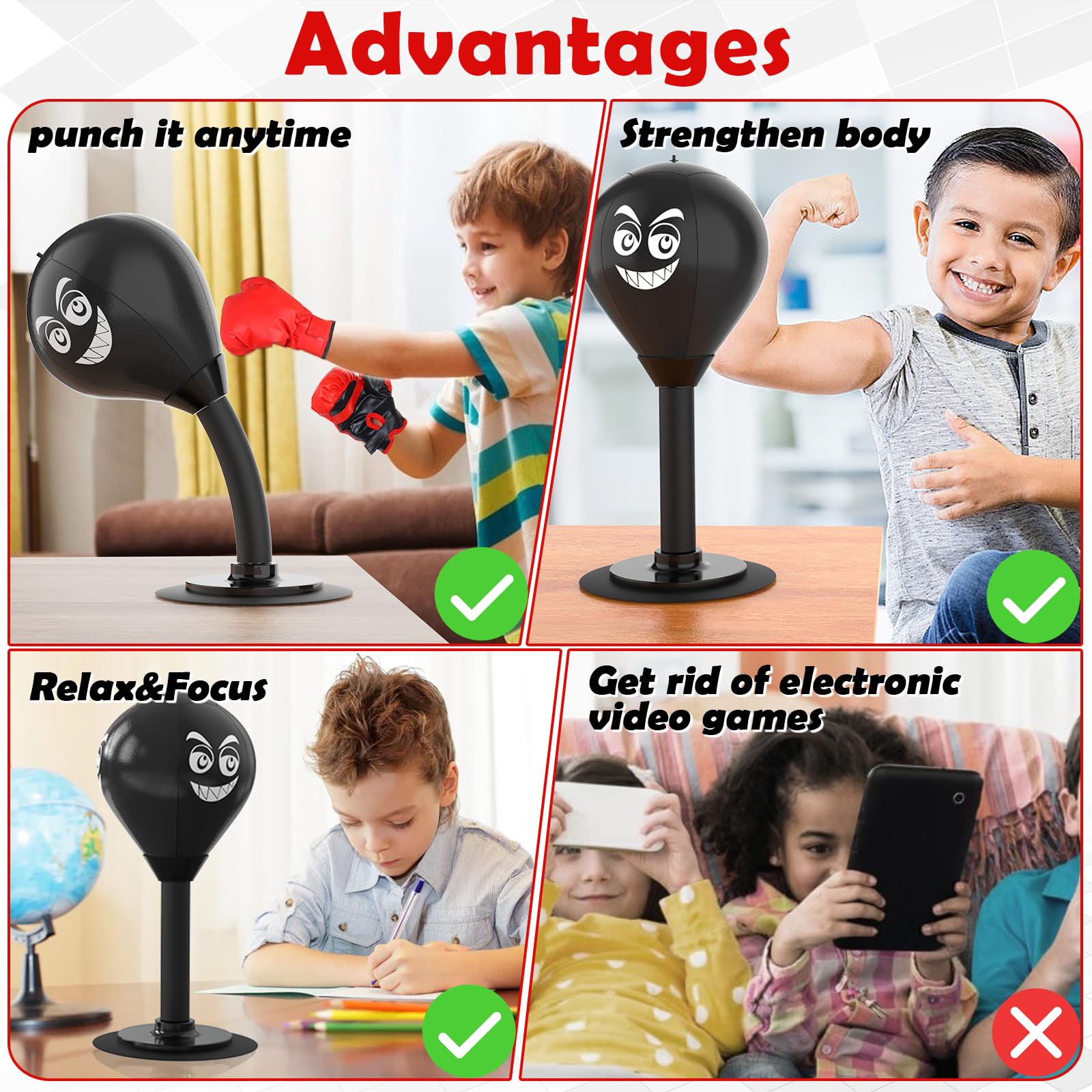 SVANE punching bag used by adults and kids for playful breaks.