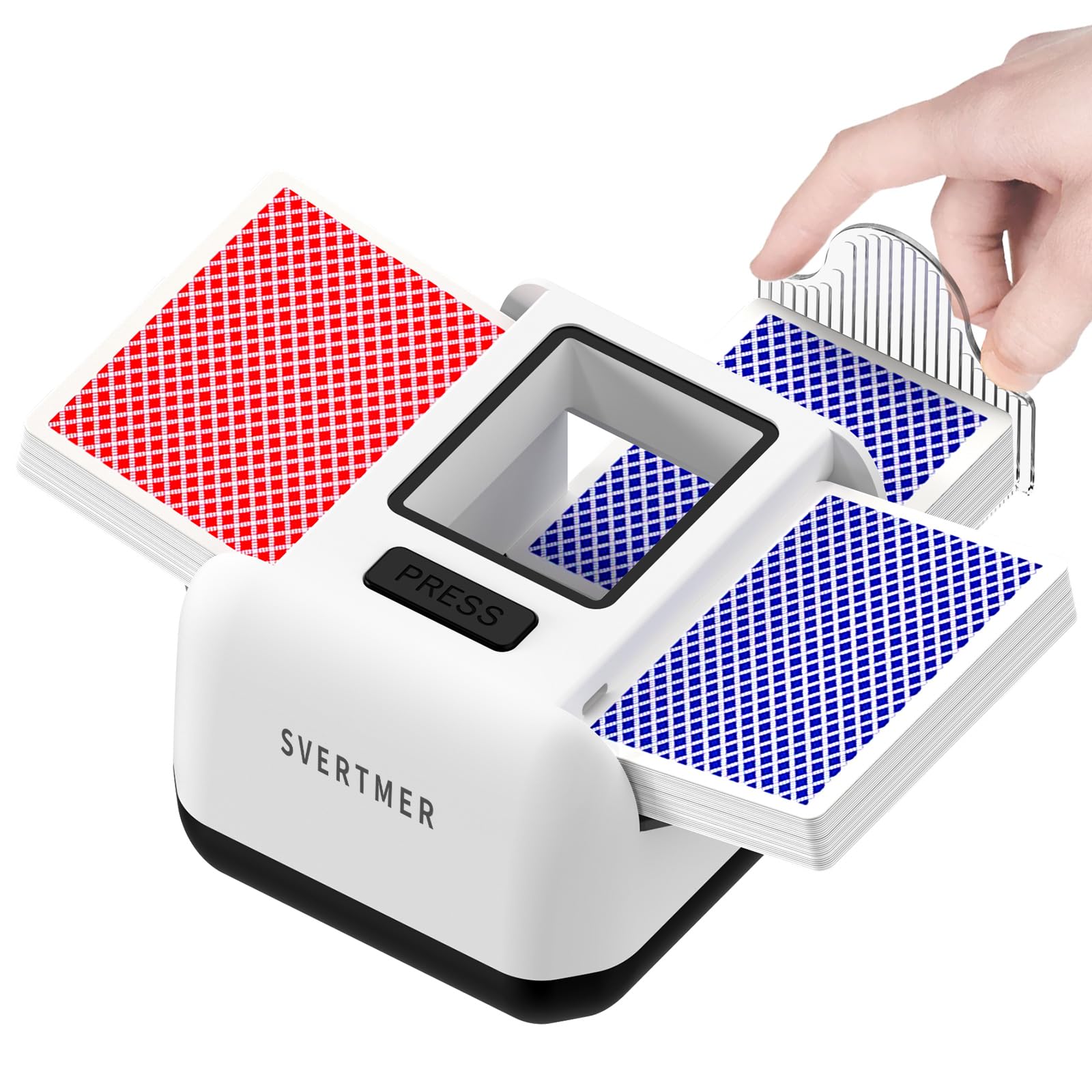 Svertmer automatic card shuffler front view for compact home use