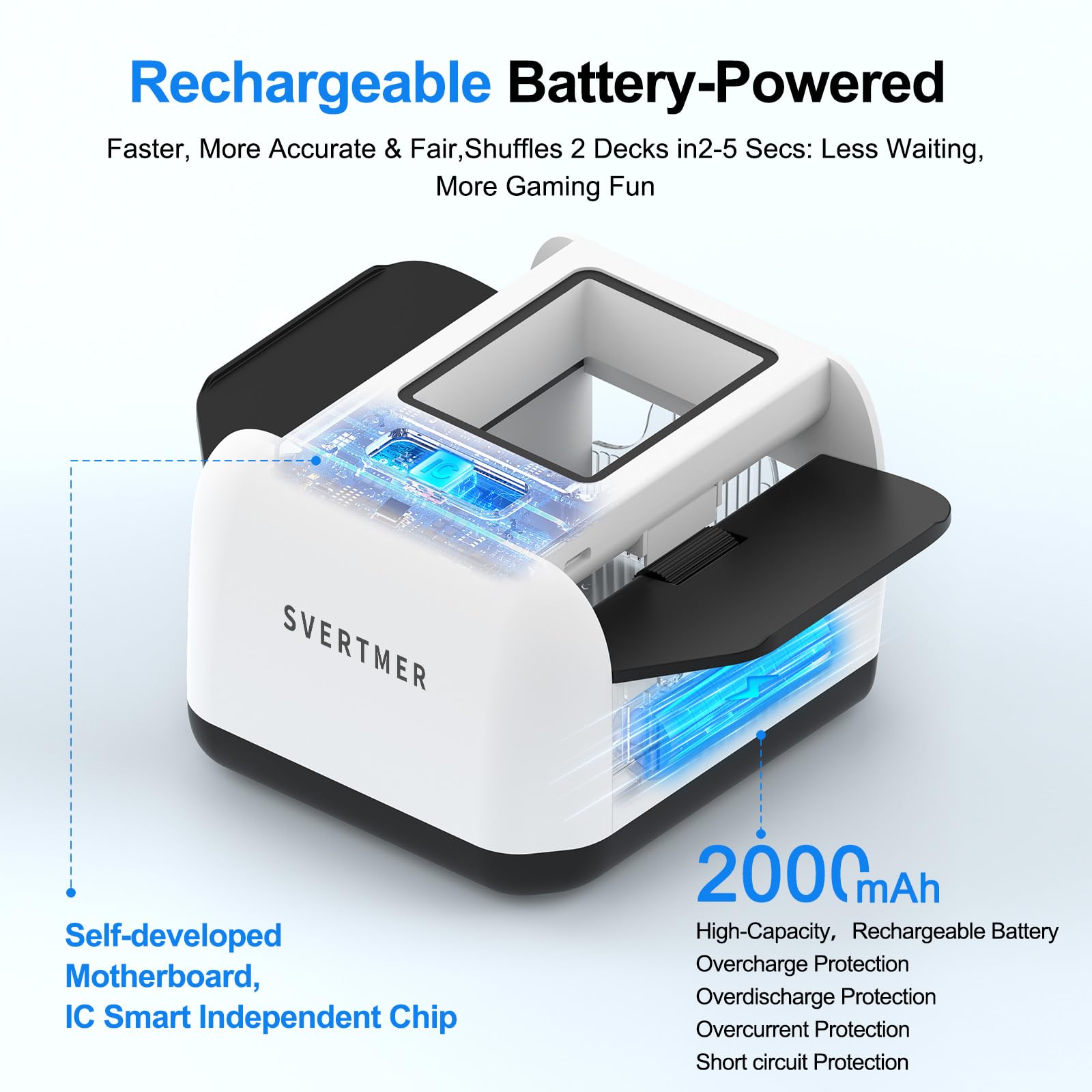 Built-in 2000mAh battery enables cordless use on the go