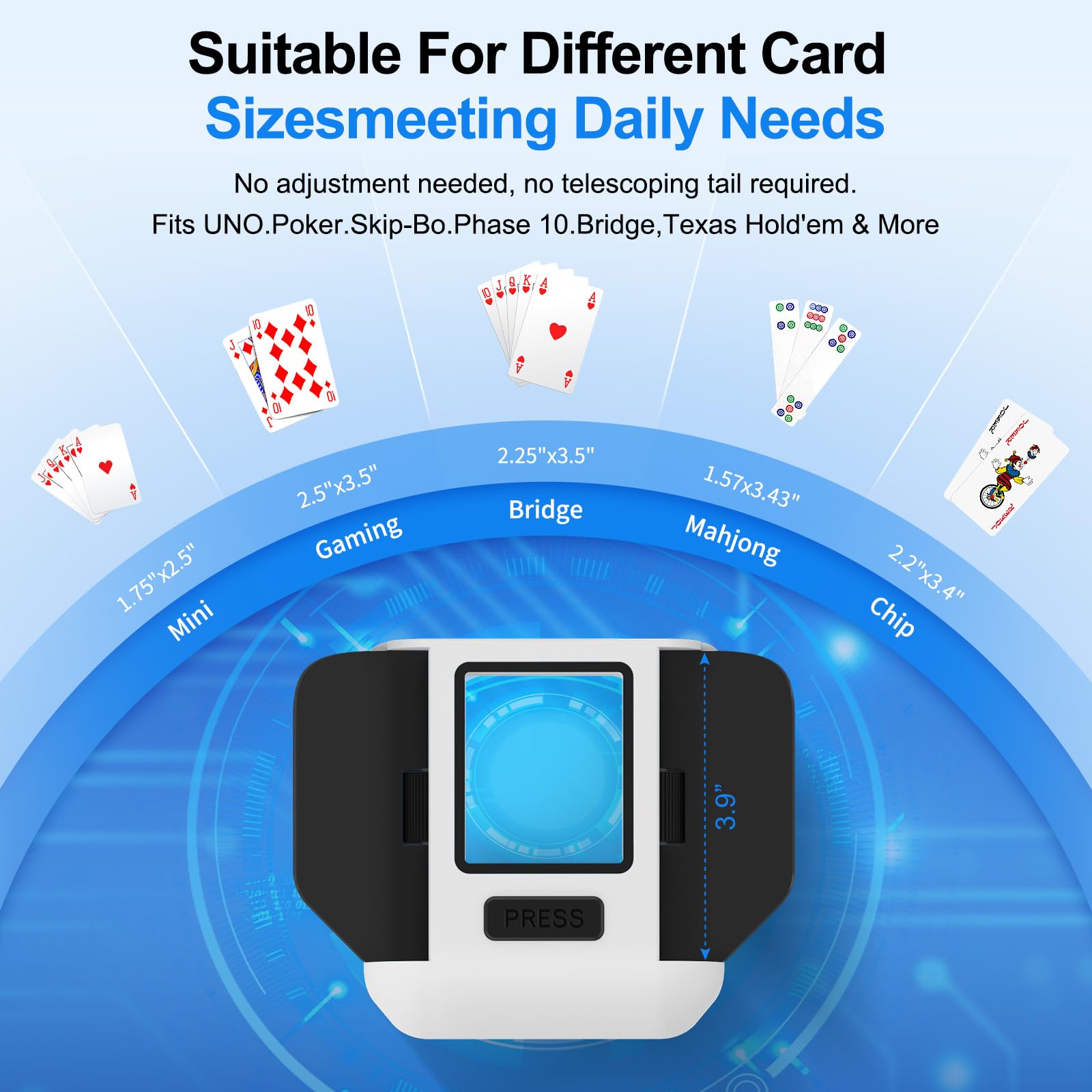 Svertmer shuffler with USB-C charging port for quick recharges