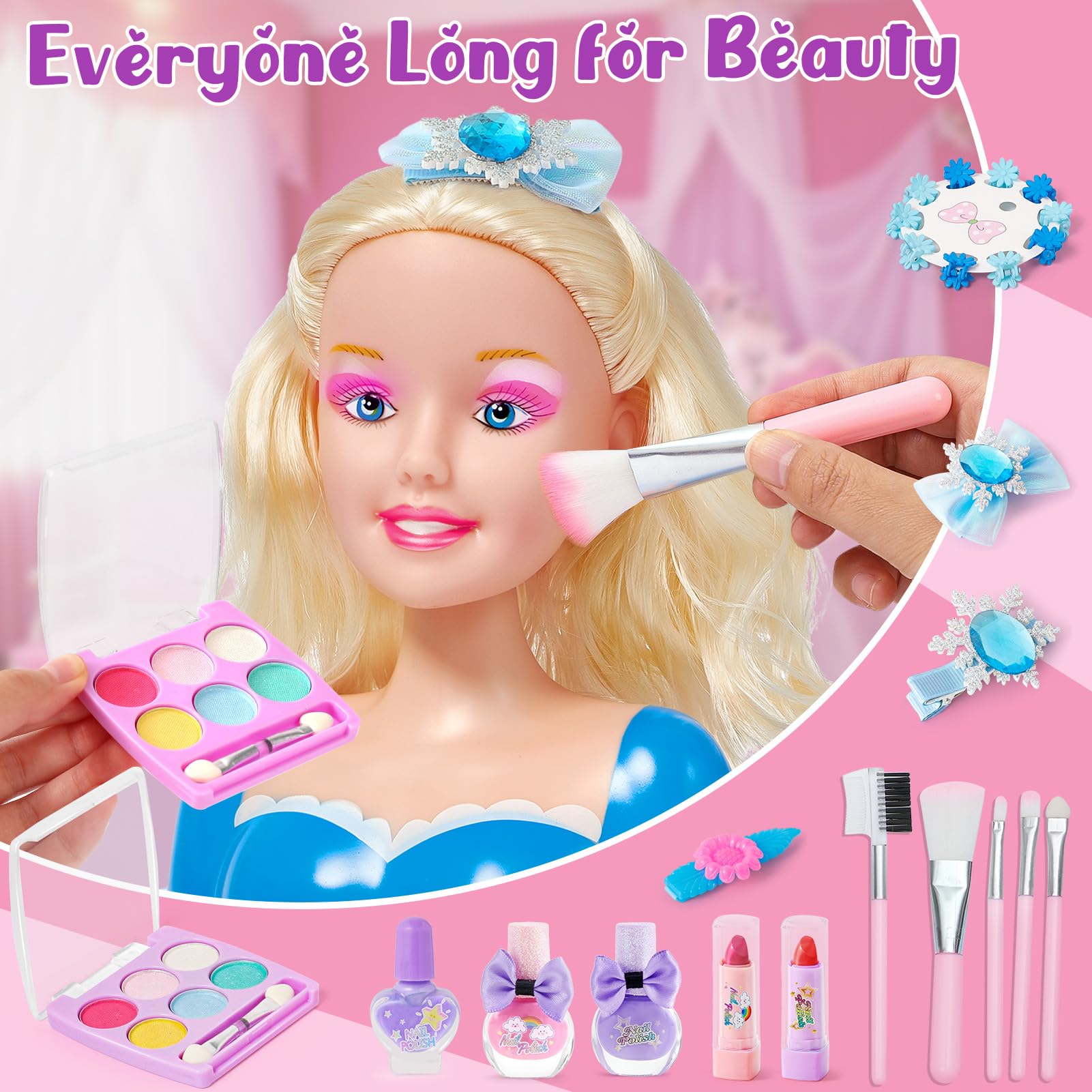 SVMK doll head comb simplifies detangling and styling during playtime.