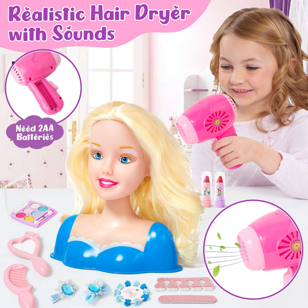 SVMK doll head crown accessory adds royal flair to styling pretend play.