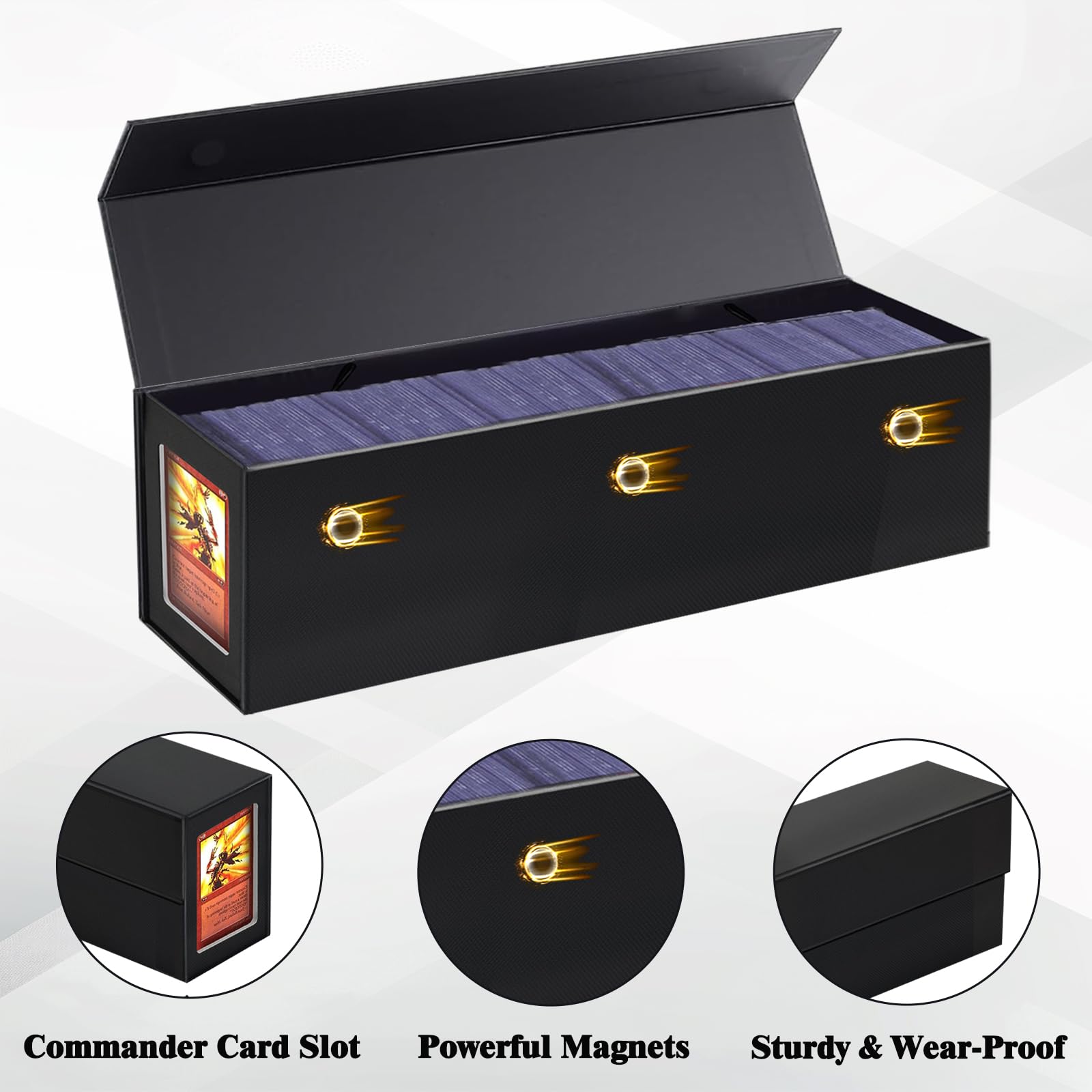 Swaitee magnetic closure protects cards from damage during transport.