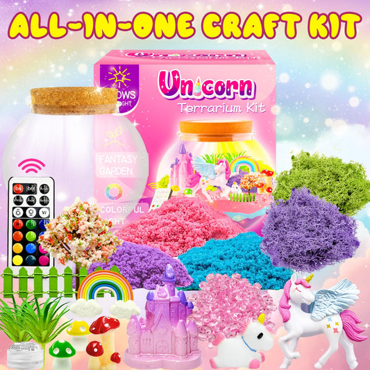 Swaitee Unicorn Terrarium Kit assembly enabling hands-on crafting fun.