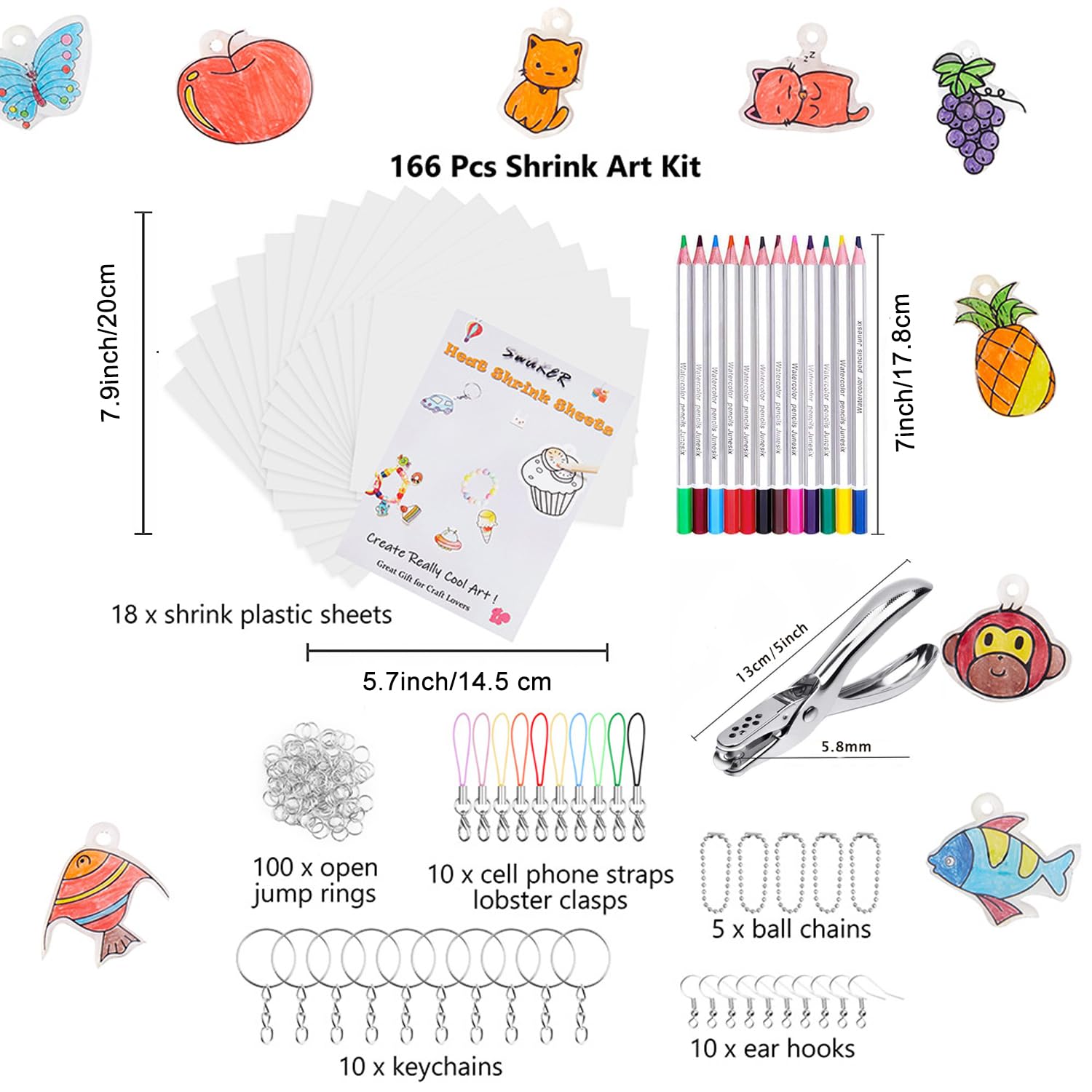 SWAKER Shrinky art paper patterns for coloring and shrinking.
