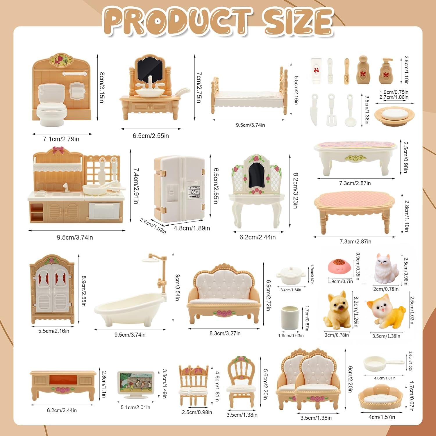SwankyStyle 36Pcs bathroom miniatures for detailed setups