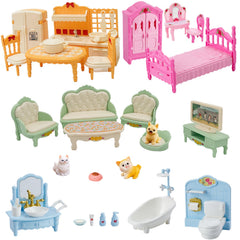 SwankyStyle 36Pcs dollhouse dining room set for imaginative play