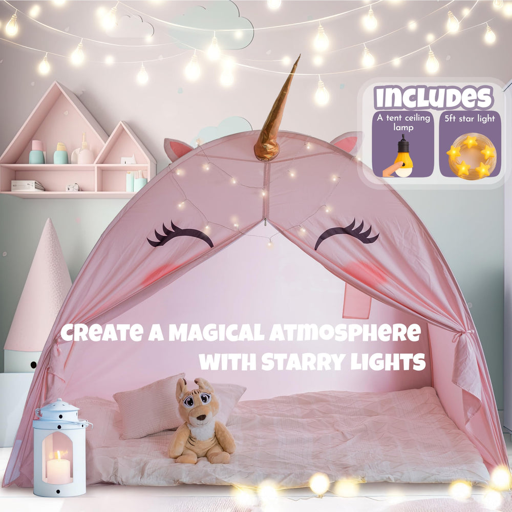 Sweet Cuddly Night unicorn tent mesh window for ventilation and safety