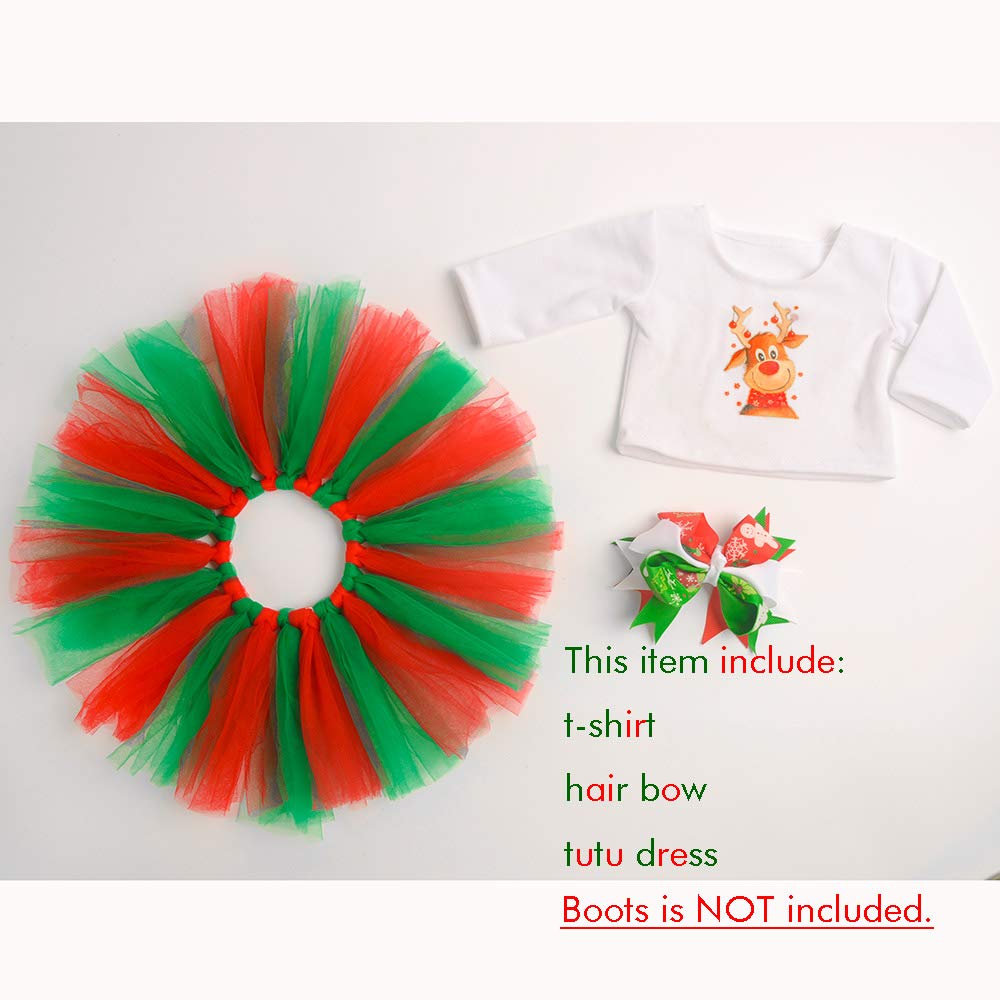 Sweet Dolly 18in doll Christmas deer tutu dress headwear completes festive outfit