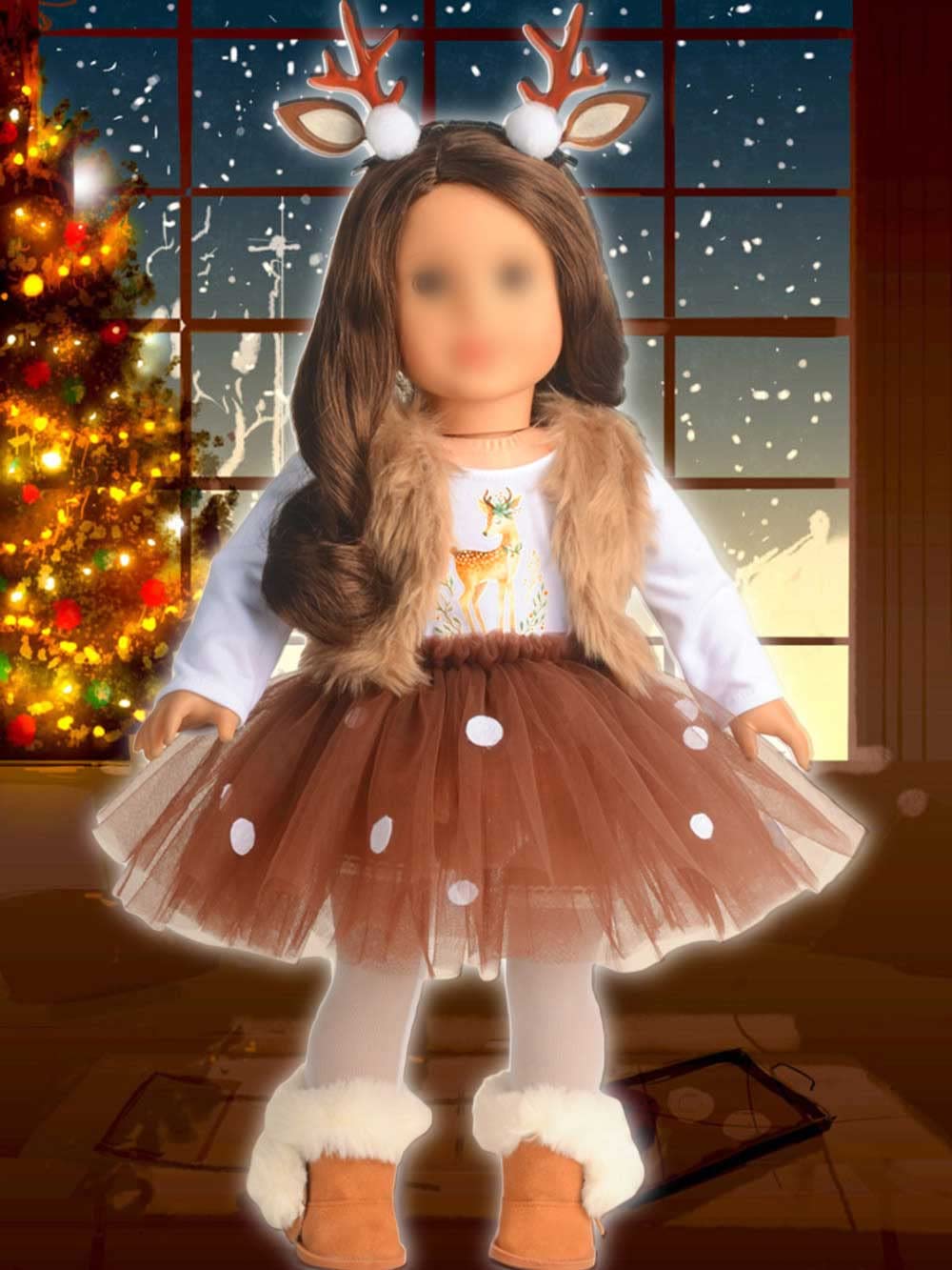 Sweet Dolly 18-inch doll clothes set brings coordinated holiday style.