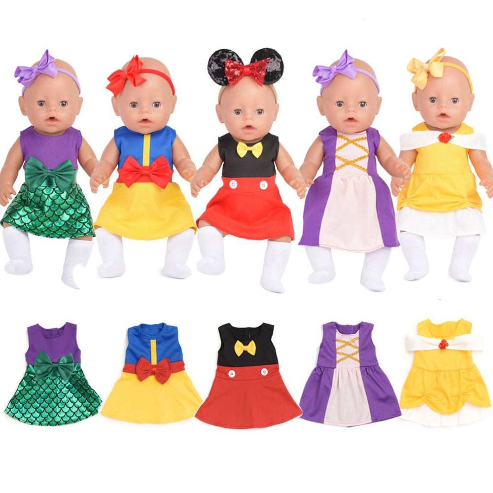 Sweet Dolly baby doll clothes set, front view, versatile outfits for 15-18 inch dolls.