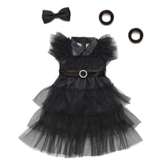 Sweet Dolly black bow hairpin enhances hairstyle and finish