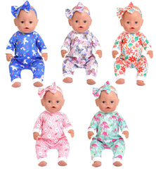 Sweet Dolly blue unicorn jumpsuit with headband for imaginative play and styling